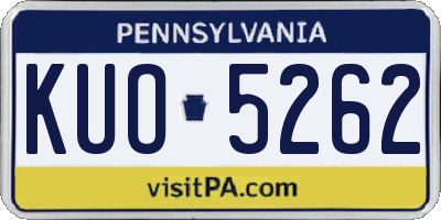 PA license plate KUO5262