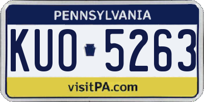 PA license plate KUO5263