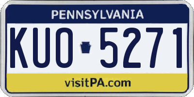 PA license plate KUO5271