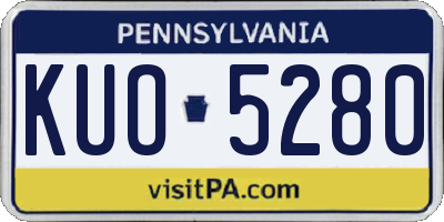 PA license plate KUO5280