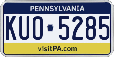 PA license plate KUO5285