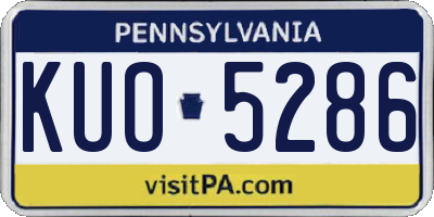 PA license plate KUO5286
