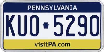 PA license plate KUO5290