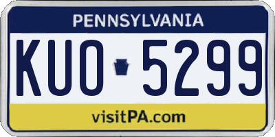 PA license plate KUO5299