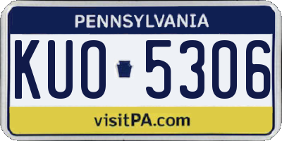PA license plate KUO5306