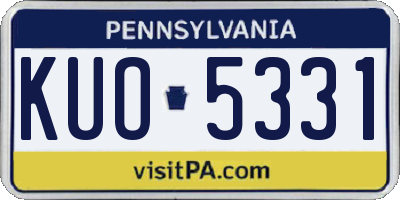 PA license plate KUO5331