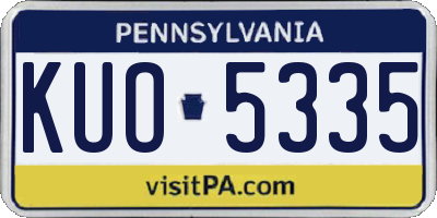 PA license plate KUO5335
