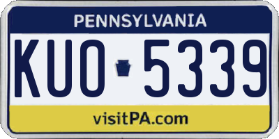 PA license plate KUO5339