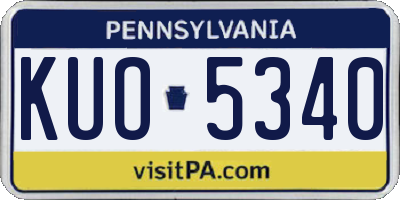 PA license plate KUO5340
