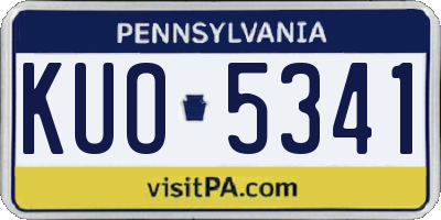 PA license plate KUO5341