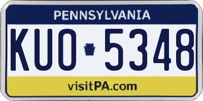 PA license plate KUO5348