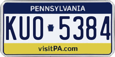 PA license plate KUO5384