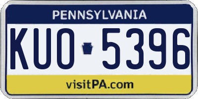 PA license plate KUO5396