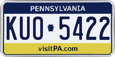 PA license plate KUO5422