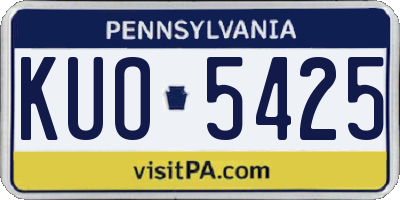 PA license plate KUO5425