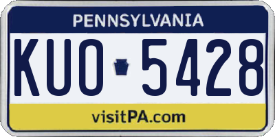 PA license plate KUO5428