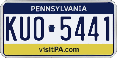 PA license plate KUO5441