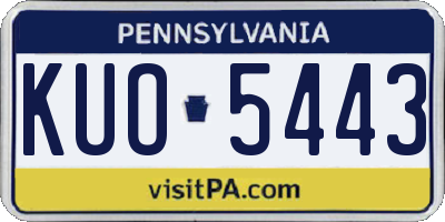 PA license plate KUO5443