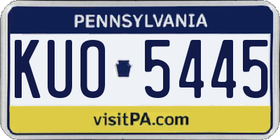PA license plate KUO5445