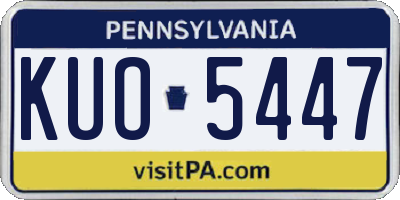 PA license plate KUO5447