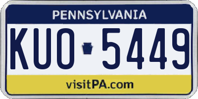 PA license plate KUO5449