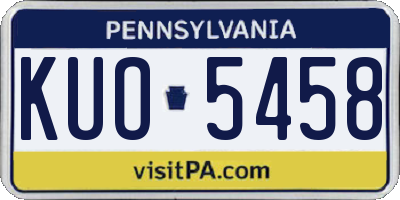 PA license plate KUO5458