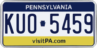 PA license plate KUO5459