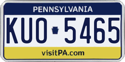 PA license plate KUO5465