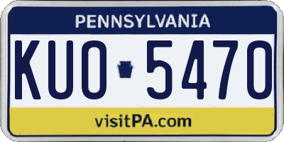 PA license plate KUO5470