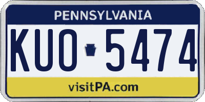 PA license plate KUO5474