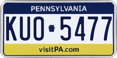 PA license plate KUO5477