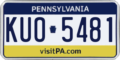 PA license plate KUO5481