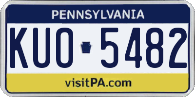 PA license plate KUO5482