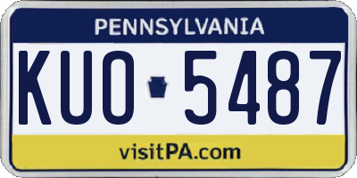 PA license plate KUO5487