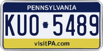 PA license plate KUO5489
