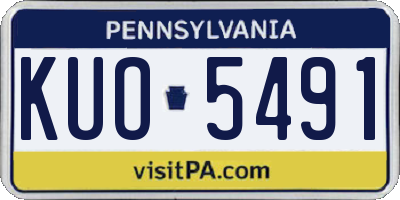 PA license plate KUO5491