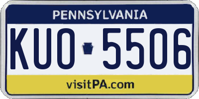 PA license plate KUO5506
