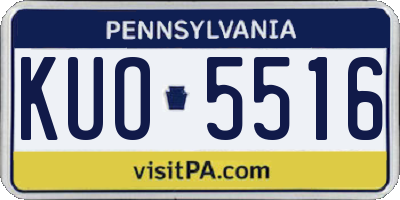PA license plate KUO5516