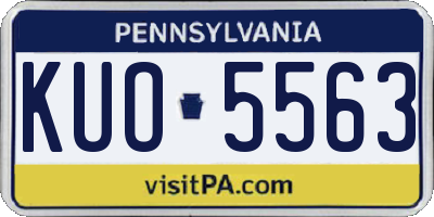 PA license plate KUO5563