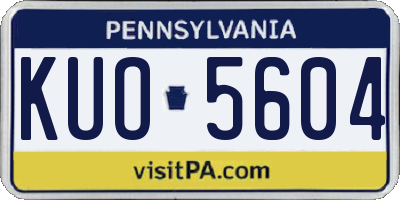 PA license plate KUO5604