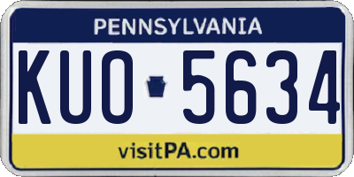 PA license plate KUO5634