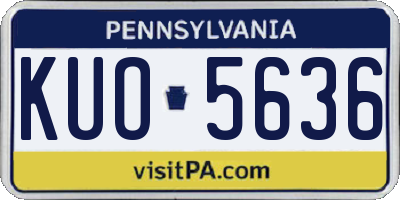 PA license plate KUO5636
