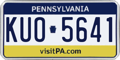 PA license plate KUO5641