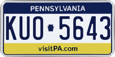 PA license plate KUO5643