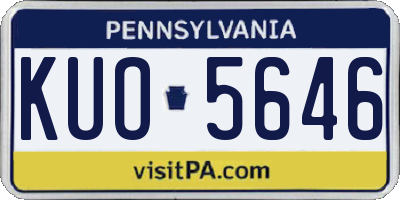 PA license plate KUO5646