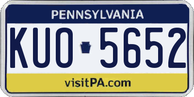 PA license plate KUO5652