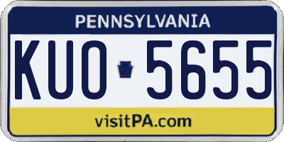 PA license plate KUO5655