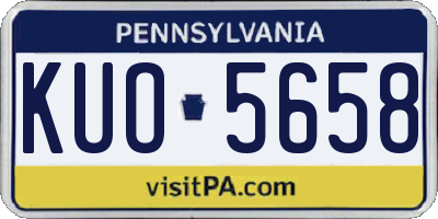PA license plate KUO5658