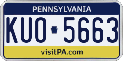 PA license plate KUO5663
