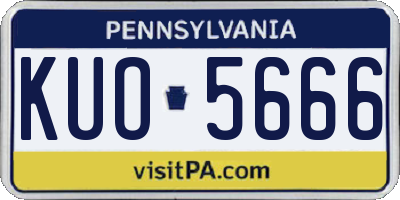 PA license plate KUO5666
